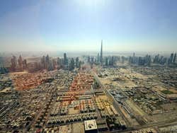 Vue sur Dubaï depuis l'hélicoptère